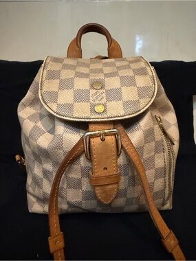 louis vuitton backpack checkered mini Damier Azur Sperone BB williams creates a bold bright version with primary color Louis Vuitton Mini Checkered Backpack